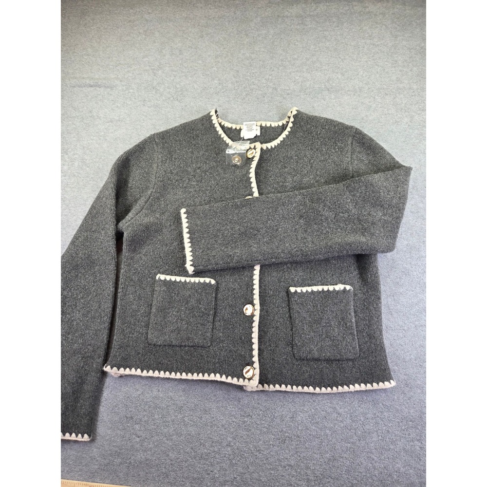 Song of Style Womens ST23693 Cardigan Sweater Small Grey Preppy Coquette